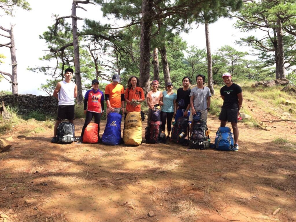 Pine tree campsite at Km 16 Bunker area Mt. Tapulao with tents pitched among Sumatran pines