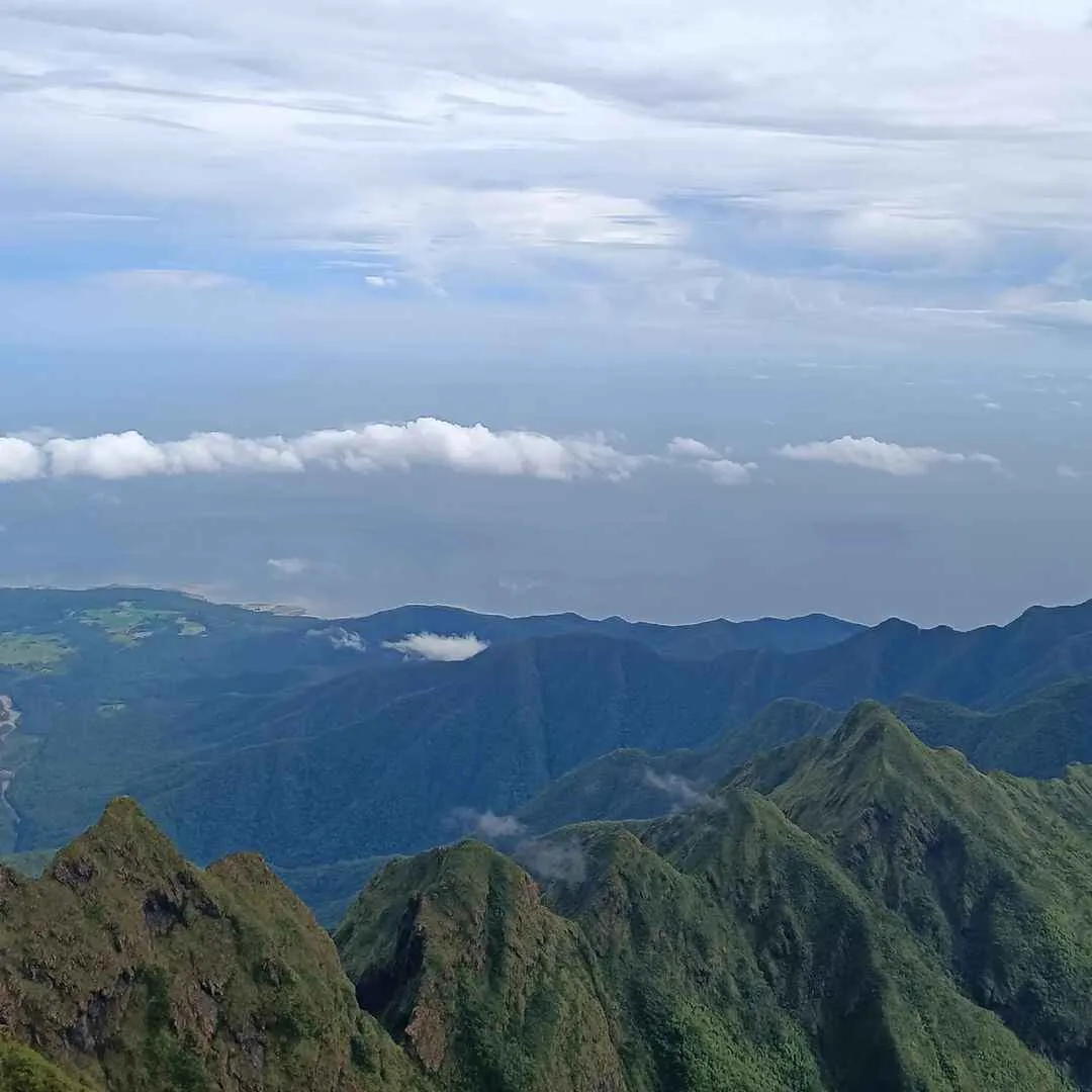 Panoramic view of Sibuyan coastline and surrounding Sibuyan Sea from the Mt. Guiting-Guiting summit