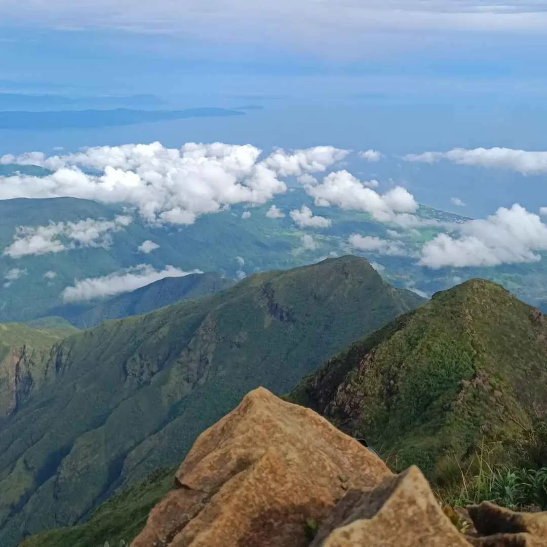 Panoramic view of Sibuyan coastline and surrounding Sibuyan Sea from the Mt. Guiting-Guiting summit