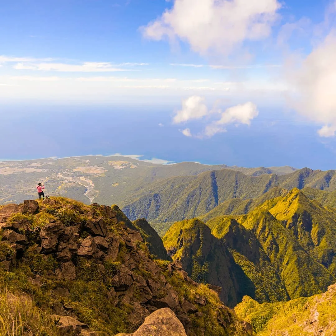 Panoramic view of Sibuyan coastline and surrounding Sibuyan Sea from the Mt. Guiting-Guiting summit