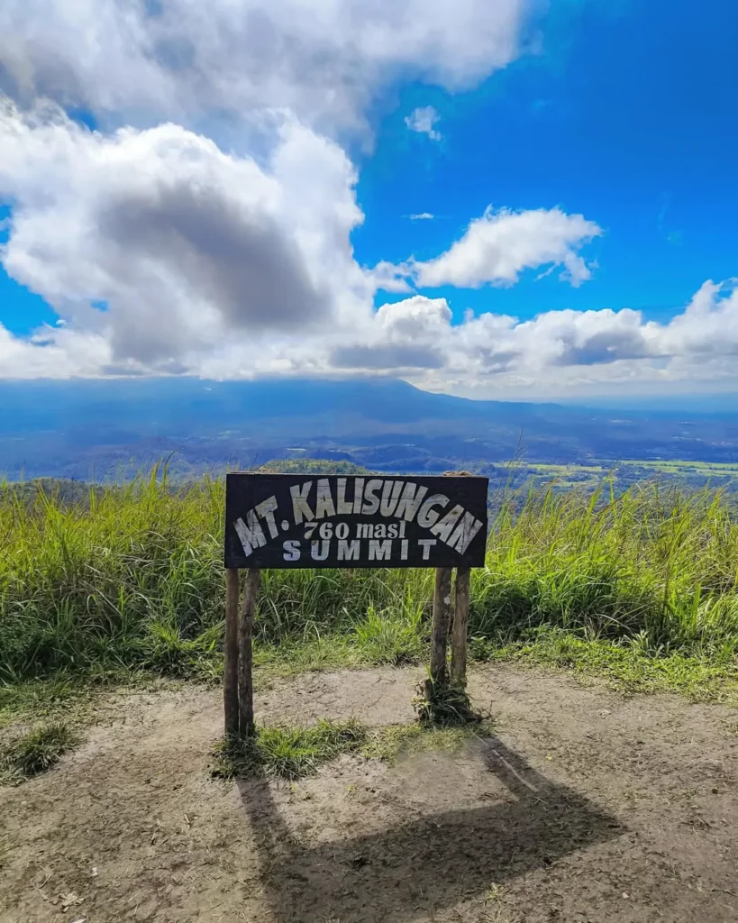 Rest area beneath large mango tree on the Mt. Kalisungan trail with Laguna Lake view