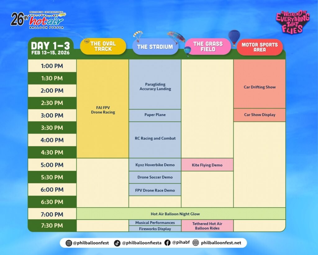 Philippine Hot Air Balloon Festival 2026: Schedule & Guide