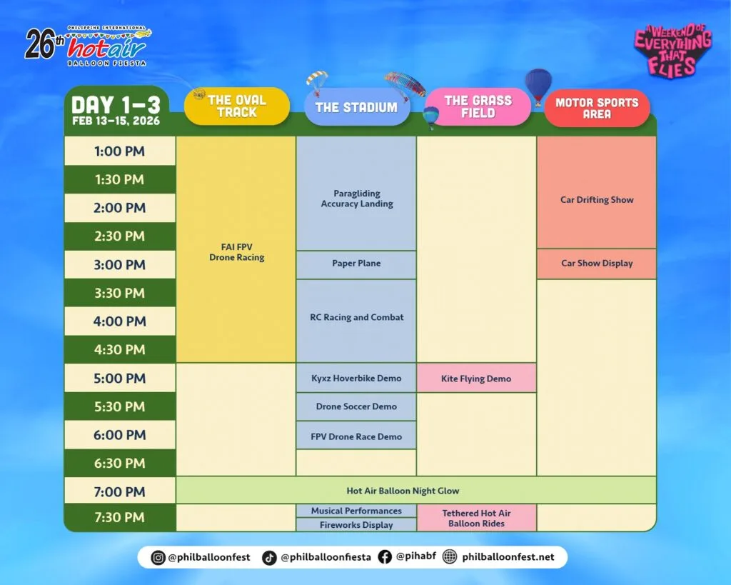 Philippine Hot Air Balloon Festival 2026: Schedule & Guide