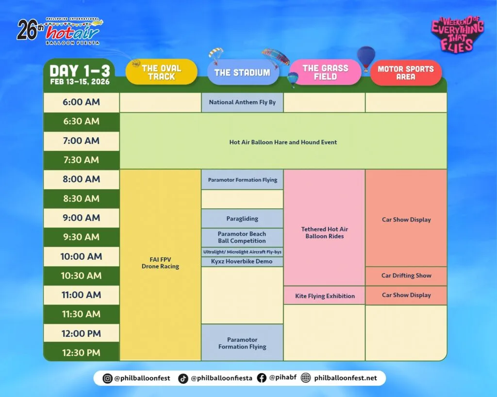 Philippine Hot Air Balloon Festival 2026: Schedule & Guide