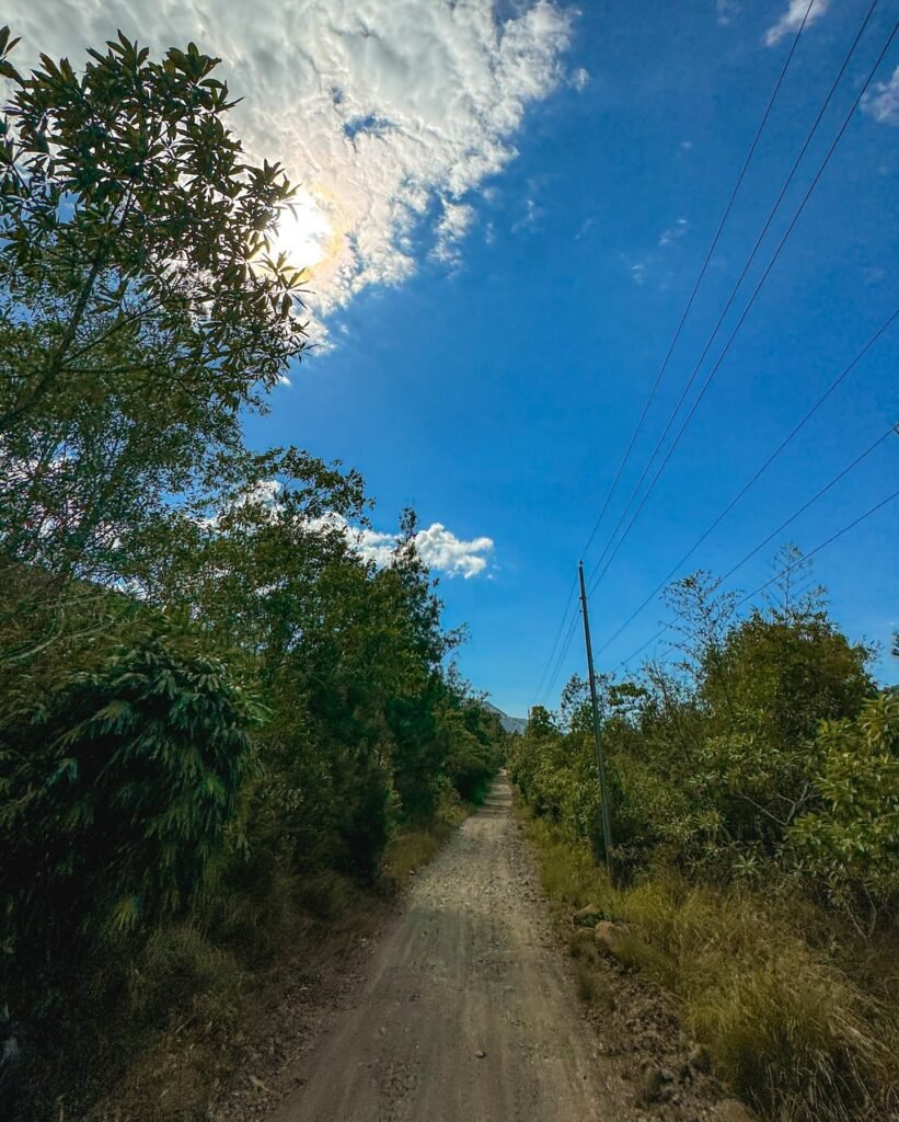 Dirt road going to coto mines