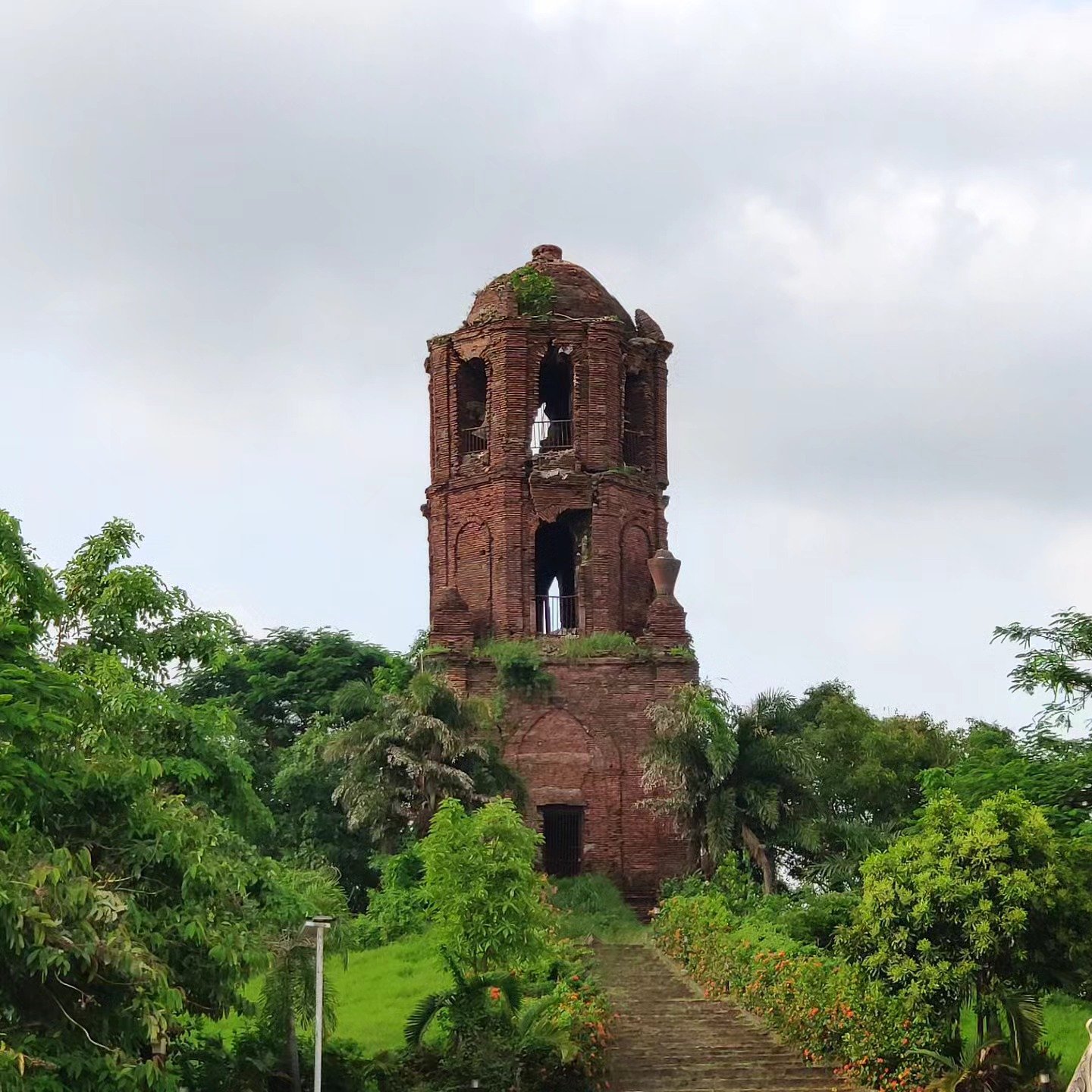 Historic bronze bells inside the belfry of Bantay Bell Tower in the Philippines