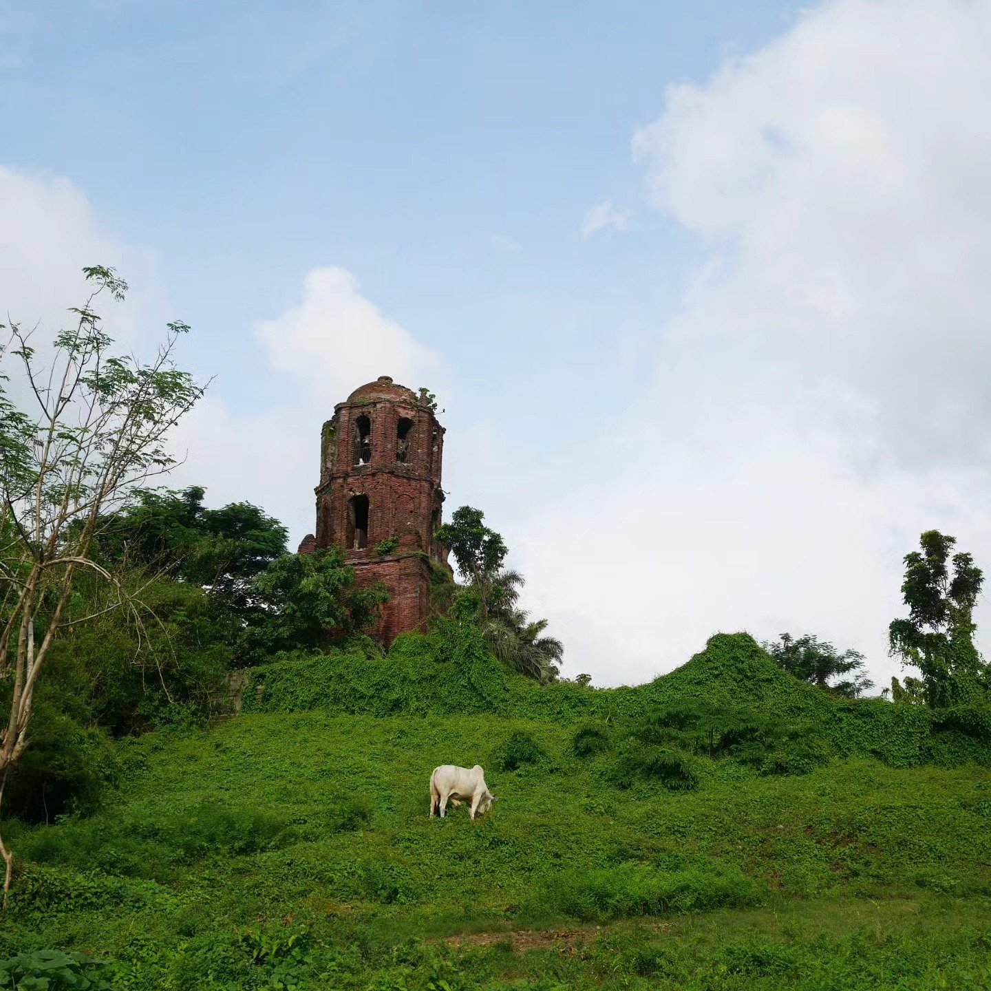 Historic bronze bells inside the belfry of Bantay Bell Tower in the Philippines